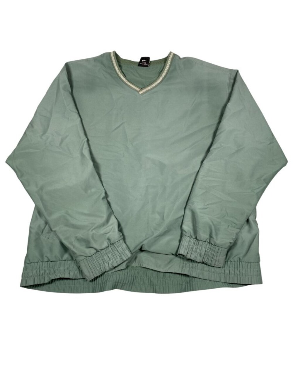 Nike Men’s Green V-Neck Pullover Windbreaker Jacket Size L 100% Polyester
